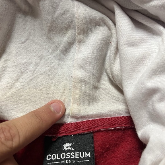 Alabama Crimson Tide Hoodie Sweatshirt Men Small Red Colosseum Pockets Spellout - Picture 5 of 11